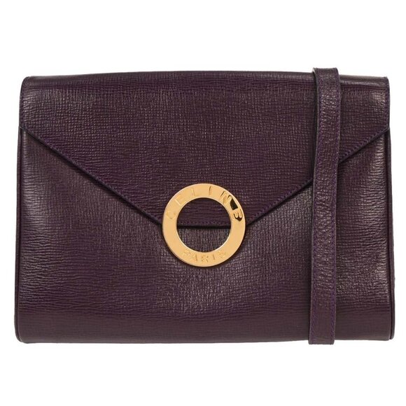 Celine Purple Leather Circle Shoulder Bag M12 177621 - Picture 1 of 11